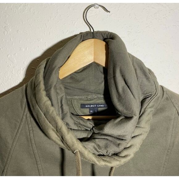 Helmet Lang Cowl Neck Olive Green Hoodie ( M ) - Picture 4 of 6